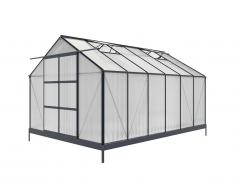 Serre de Jardin en polycarbonate de 13m² KALIDA avec embase - anthracite
