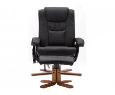 Fauteuil massant AUGUSTO en simili - Noir
