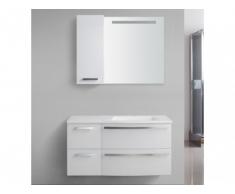 Ensemble de salle de bain NEREIDE - meubles + vasque + miroir - Blanc