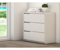 Commode LUCILE - 3 tiroirs - MDF blanc