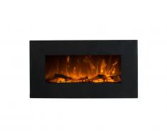 Cheminée électrique CHANDELA - Murale - L84 x P14 x H45 cm - Noire