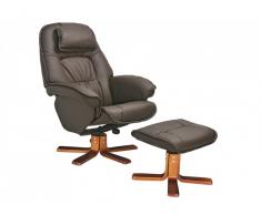 Fauteuil de relaxation et son repose pieds ETERNITY - Chocolat