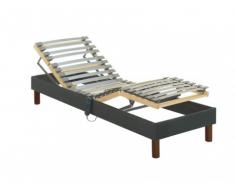 Sommier de relaxation lattes tissu gris anthracite de DREAMEA - 70x190cm