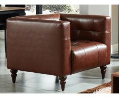 Fauteuil en cuir de vachette MARGAUX - Chocolat