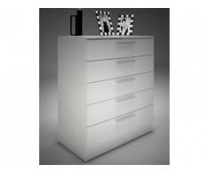 Commode MATHIAS - 5 tiroirs - blanc