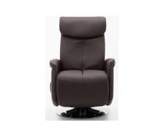 Fauteuil massant KOSTAS en simili - Chocolat