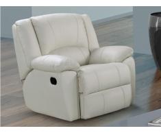 Fauteuil relax en cuir AROMA - Ivoire