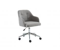 Chaise de bureau MISSOURI - Tissu - Gris- Hauteur ajustable