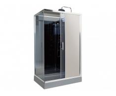 Cabine de douche hydromassante à l'italienne AURORA - 6 jets de massage - porte miroir