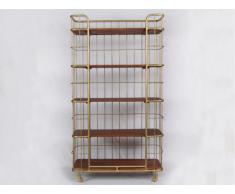 Etagère à roulettes SARASOTA - Bois de manguier & métal doré