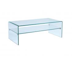 Table basse STILEOS - Double plateau - Verre trempé