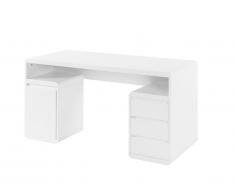 Bureau avec rangements SERGUEI - MDF laqué blanc