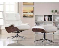 Fauteuil lounge cuir supérieur SOPRANO - blanc