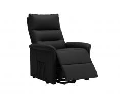 Fauteuil releveur en cuir DEBY - Noir