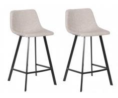 Lot de 2 Tabourets de bar MADERE - Simili - Gris