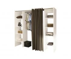 Dressing extensible EMERIC - L.112/185 cm - Blanc et taupe