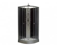 Cabine de douche hydromassante d'angle LAHNA - 4 jets de massage - pluie tropicale et douchette