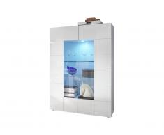 Vitrine CALISTO - LEDs - 2 portes - Blanc laqué