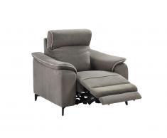 Fauteuil relax électrique en tissu BACCI - Gris foncé