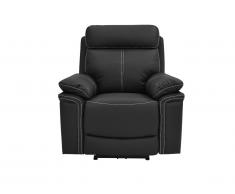 Fauteuil relax électrique en cuir ISIRIS - Noir