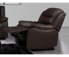 Fauteuil relax en cuir de buffle PLITON - Chocolat