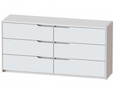 Commode LUCILE - 6 tiroirs - MDF blanc