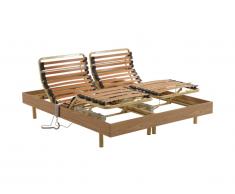 Sommier électrique de relaxation lattes multiplis 5 zones HYPERION de DREAMEA - 2 x 70 x 190 cm - moteurs OKIN