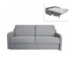 Canapé 3 places rapido convertible express en tissu COTIO - Gris clair