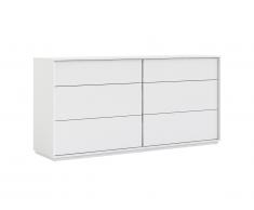 Commode 6 tiroirs AGATA - Blanc
