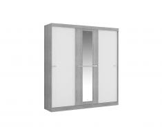 Armoire DIDDA - 3 portes coulissantes - L205cm - Gris et blanc