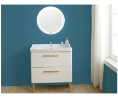 Ensemble salle de bain VATINE - meuble sous vasque + vasque - laqué blanc