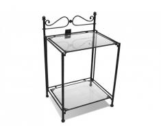 Table de chevet romantique MARQUISE - Métal façon fer forgé