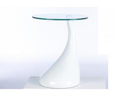 Table d'appoint PEARL III - Plateau verre trempé - Coloris Blanc