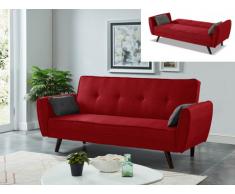 Canapé convertible clic-clac 3 places en tissu YANIS - Rouge