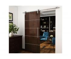 Porte coulissante en applique GAYAC - H205 x L83 cm - MDF wengué