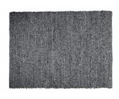 Tapis SIA tissé main en laine WAKA - 160x230cm - Coloris charbon