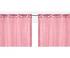 Lot de 2 rideaux à oeillets FIGUIERA - 100% lin - 140x260cm - Rose