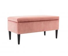 Banc coffre de rangement BUREN en velours - Rose