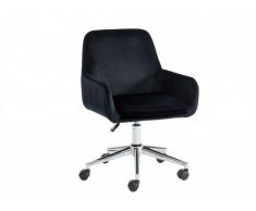 Fauteuil de bureau KELEOS - Tissu effet velours - Hauteur réglable - Noir