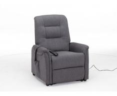 Fauteuil releveur électrique en tissu NERUDO - Gris chiné