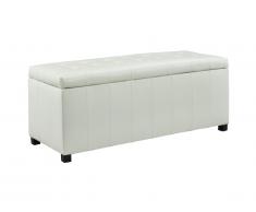 Banc coffre de rangement CONCIERTO en simili - Blanc
