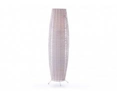 Lampadaire sur pieds en rotin BIRMA - D. 29 cm x H. 105 cm - Blanc cassé