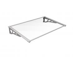 Auvent de porte en aluminium 120 x 90 cm incliné argenté KEPLER