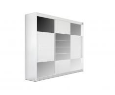 Armoire 2 portes coulissantes - Avec miroir - L250 cm - blanc - ROVINJA
