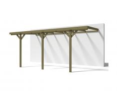 Carport adossé LEXIS en bois autoclavé traité classe III - surface 15,72m²