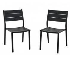 Lot de 2 chaises de jardin empilables SAIPAN en aluminium