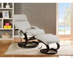 Fauteuil massant RODRIGO en cuir - Blanc