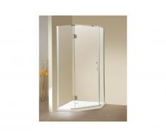 Paroi de douche d'angle porte battante - receveur inclus - ARDIA - 90x185cm