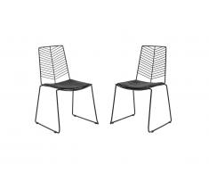 Lot de 2 chaises de jardin empilables MACAPA en métal - Noir