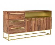 Buffet OREGAN - 2 portes, 3 tiroirs & 1 niche - Bois de Sheesham